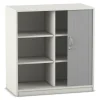 Flexeo Rollladenschrank weiß, mit Sockel, 6 Fächer, HxBxT: 99,1 x 94,4 x 38 cm