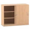 Flexeo® Schiebetürenschrank, Buche hell, 6 Fächer, , HxBxT 99,1 x 126,4 x 38 cm