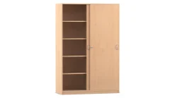 Flexeo Schiebetürenschrank Buche hell, HxBxT 190 x 126,4 x 58 cm