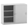 Flexeo® Schiebetürenschrank, Dekor grau mit 6 Fächern, HxBxT 99,1 x 126,4 x 48 cm