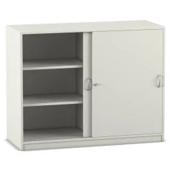 Flexeo® Schiebetürenschrank, Dekor weiß mit 6 Fächern, HxBxT 99,1 x 126,4 x 48 cm