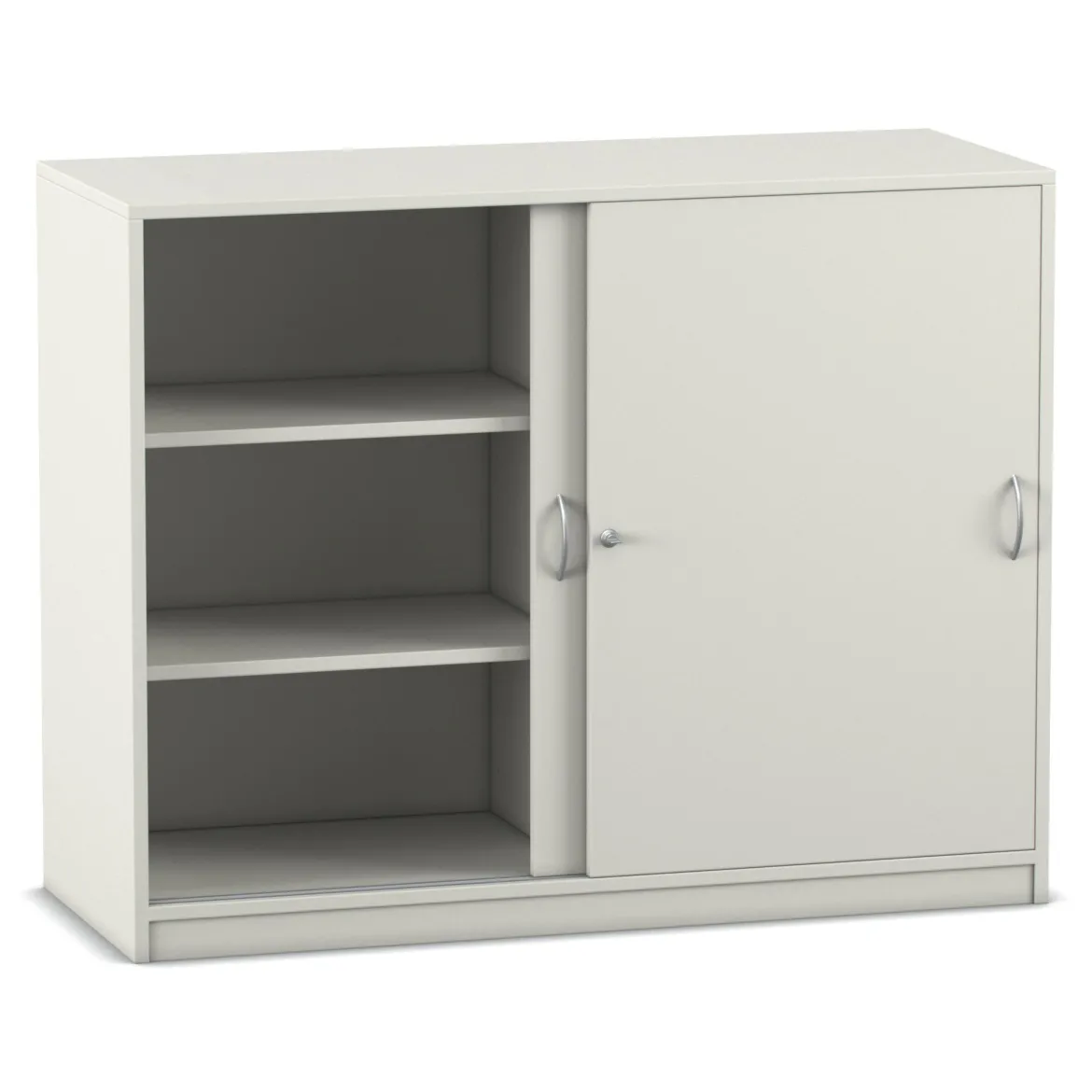 Flexeo® Schiebetürenschrank, Dekor weiß mit 6 Fächern, HxBxT 99,1 x 126,4 x 48 cm