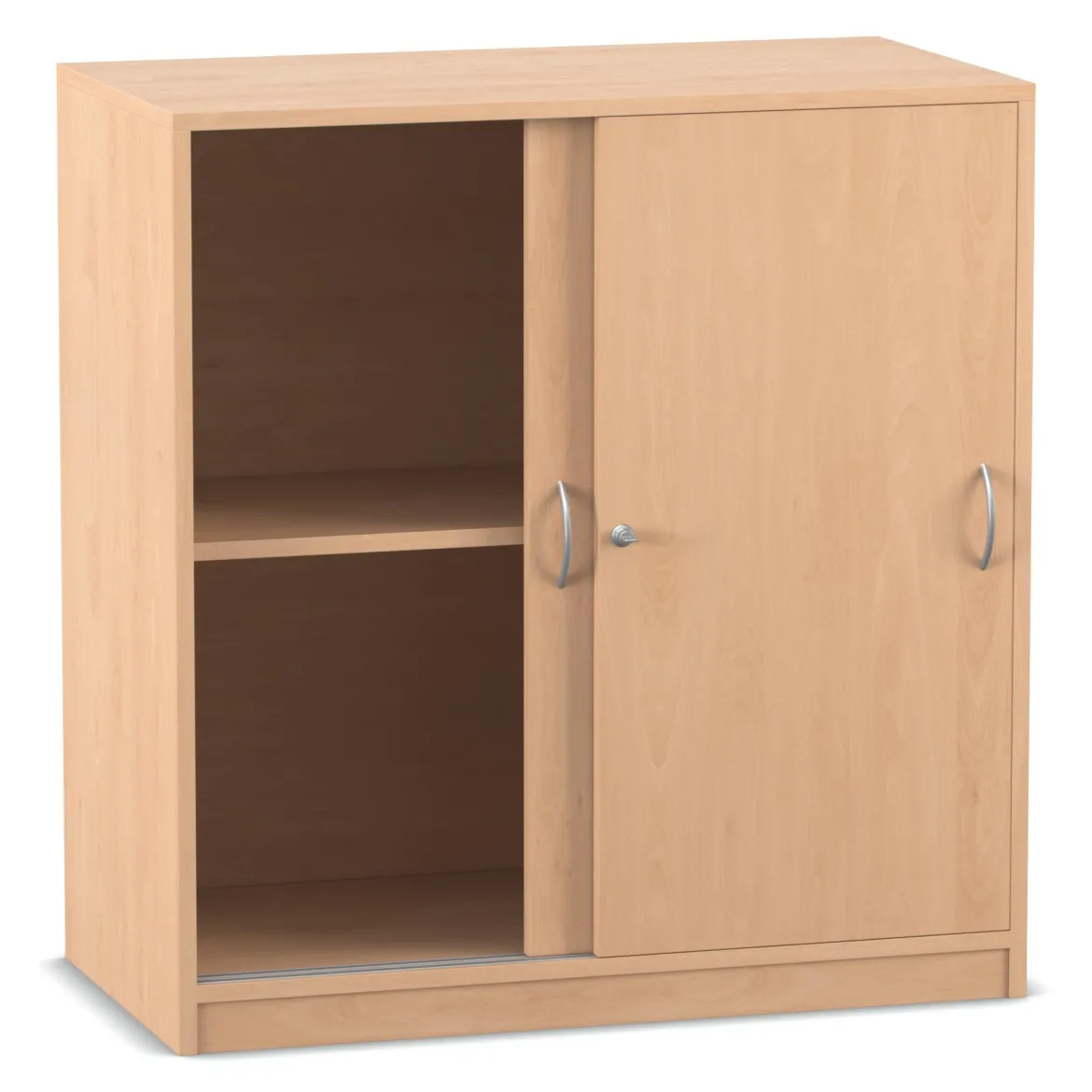 Flexeo® Schiebetürenschrank, 2 Fächer, Buche hell, HxBxT 99,1 x 94,4 x 38 cm