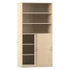 Flexeo Schiebetürenschrank mit 6 Fächern und zwei Türen unten, Buche hell, HxBxT: 190 x 94,4 x 58 cm