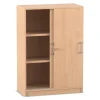 Flexeo Schiebetürenschrank mit Sockel, Buche hell, 2 Fachböden, HxBxT: 115,3x80x40 cm