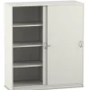 Flexeo® Schiebetürenschrank, Mittelwand, Dekor weiß mit 8 Fächern, HxBxT 143,9 x 126,4 x 48 cm