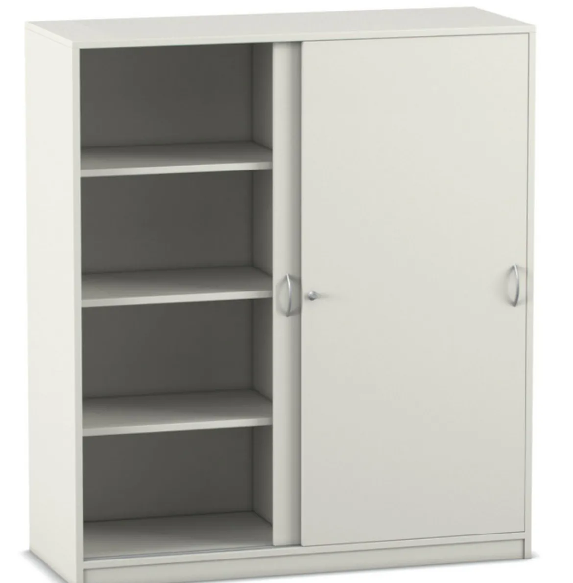 Flexeo® Schiebetürenschrank, Mittelwand, Dekor weiß mit 8 Fächern, HxBxT 143,9 x 126,4 x 48 cm