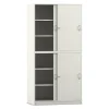 Flexeo® Schiebetürenschrank weiß, 4 Fachböden 4 Türen, 190 x 94,4 cm x 38 cm