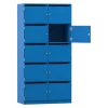 Flexeo® Schließfachschrank blau, 10 Fächer mit Briefschlitz, HxBxT: 190x94,4x40 cm