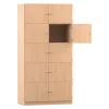 Flexeo Schließfachschrank Buche hell, 10 geschlossene Fächer, HxBxT 190x94,4x40 cm