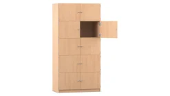 Flexeo Schließfachschrank Buche hell, 10 geschlossene Fächer, HxBxT 190x94,4x40 cm