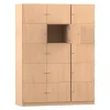 Flexeo Schließfachschrank, Buche hell, 15 geschlossene Fächer, HxBxT: 190x142,5x40 cm