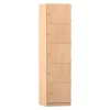 Flexeo Schließfachschrank 5 geschlossene Fächer, Buche hell, Türanschlag rechts, HxBxT 190 x 48,1 x 40 cm