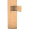 Flexeo Schließfachschrank 5 geschlossene Fächer, Buche hell, Türanschlag links, HxBxT 190 x 48,1 x 40 cm