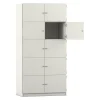 Flexeo Schließfachschrank weiß, 10 geschlossene Fächer, HxBxT: 190x94,4x40 cm