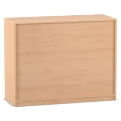 Flexeo Schrank, Buche hell, 6 kleine Schubladen, HxBxT: 99,1 x 126,4 x 40 cm, Türanschlag links, Bogengriff mit Schloss