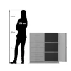 Flexeo® Schrank, Buche hell, 6 kleine Schubladen, Türanschlag rechts, HxBxT: 99, 1 x 94,4 x 40 cm, Bogengriff mit Schloss