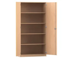 Flexeo® Schrank, 5 Fächer, 2 Türen, 190x94,4x50 cm Holzdekor: Buche hell Schließart: Dreholive