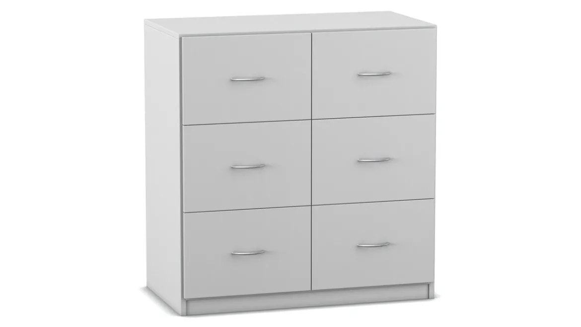 Flexeo Schrank, grau, HxBxT: 99,1 x 94,4 x 50 cm, 6 große Schubladen, Sockel