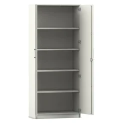 Flexeo Schrank mit Drehtüren, Dekor weiß, 4 Fachböden,HxBxT: 190x80x42 cm, Dreholive