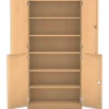 Flexeo® Schrank weiß, 4 Halbtüren, 6 Fächer, HxBxT 190x94,4x40 cm, Schloss