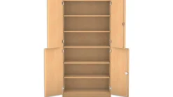 Flexeo® Schrank weiß, 4 Halbtüren, 6 Fächer, HxBxT 190x94,4x40 cm, Schloss