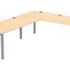 Flexeo® Schreibtisch, Buche hell, Breite 200 cm mit Anbau 113x80 cm