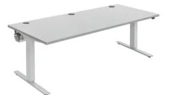 Flexeo® Schreibtisch 200 x 80 cm, Dekor grau, elektrisch höhenverstellbar 63 bis 129 cm