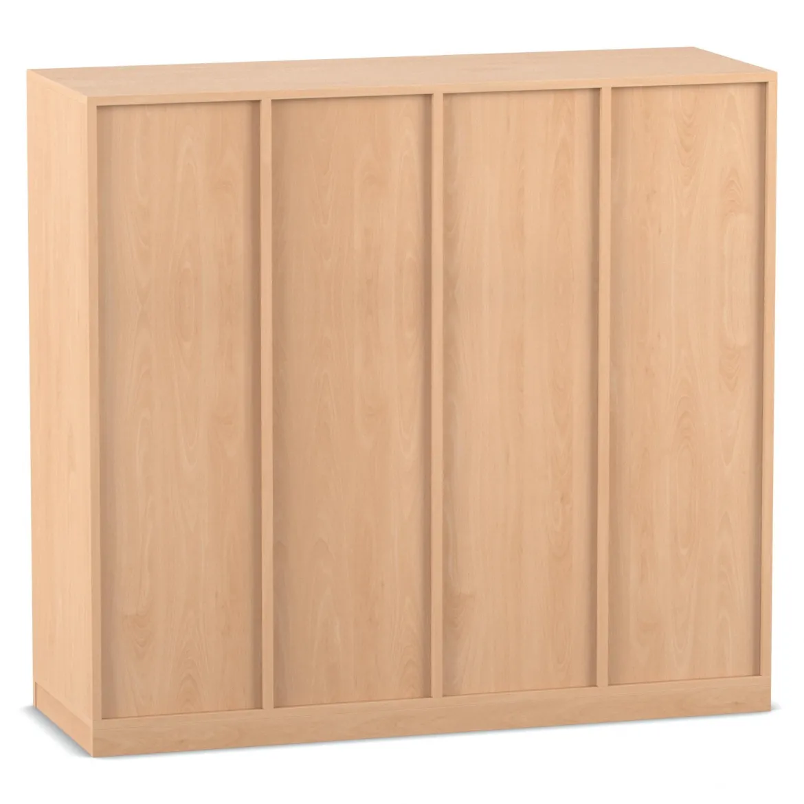 Flexeo Schulranzenregal PRO Buche hell, 4 Reihen, BxHxT 143,9x132,2x48 cm, Stellfüße