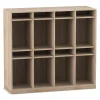 Flexeo Schulranzenregal PRO, 4 Reihen, Eiche natur, BxHxT 143,9x132,2x48 cm, mit Sockel