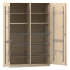 Flexeo Sportschrank mit Gerätehaken, Ahorn honig, 6 Gitterkörbe, Schloss