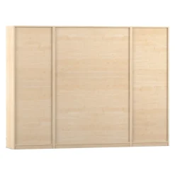 Flexeo Systemschrankwand Jupiter, Ahorn honig, HxBxT: 190 x 254,6 x 50 cm, 32 kleine Boxen transparent, 4 Türen, Bogengriff mit Schloss