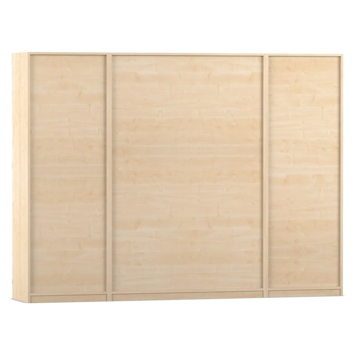 Flexeo Systemschrankwand Jupiter, Ahorn honig, HxBxT: 190 x 254,6 x 50 cm, 32 kleine Boxen transparent, 4 Türen, Bogengriff mit Schloss