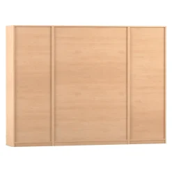 Flexeo® Systemschrankwand Mars, Buche hell, 32 kleine Boxen grün, 16 Fächer, HxBxT: 190 x 254,6 x 50 cm, Dreholive