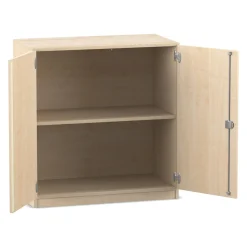 Flexeo® Unterschrank, Ahorn hell, 2 Fächer, Drehtüren, HxBxT: 99,1x94,4x40 cm, Bogengriff mit Schloss