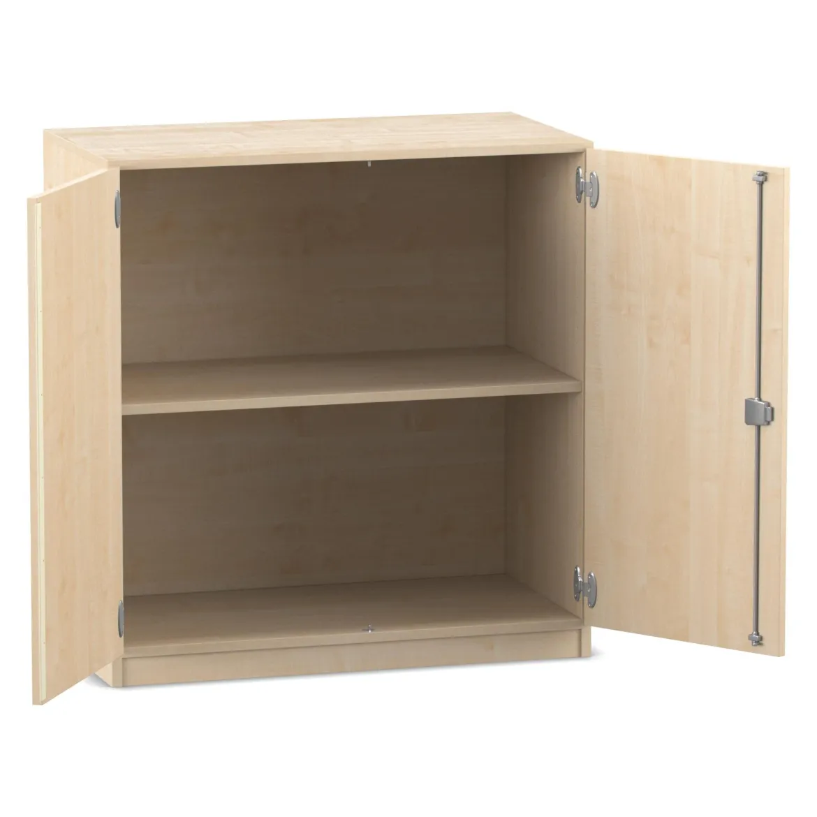 Flexeo® Unterschrank, Ahorn hell, 2 Fächer, Drehtüren, HxBxT: 99,1x94,4x40 cm, Bogengriff mit Schloss
