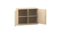 Flexeo® Unterschrank Ahorn honig, 99,1x126,4x40 cm, 4 Fächer, Schließart Bogengriff mit Schloss