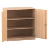 Flexeo Unterschrank, Buche hell, 3 Fächer, HxBxT: 99,1x94,4x40 cm, Bogengriff mit Schloss