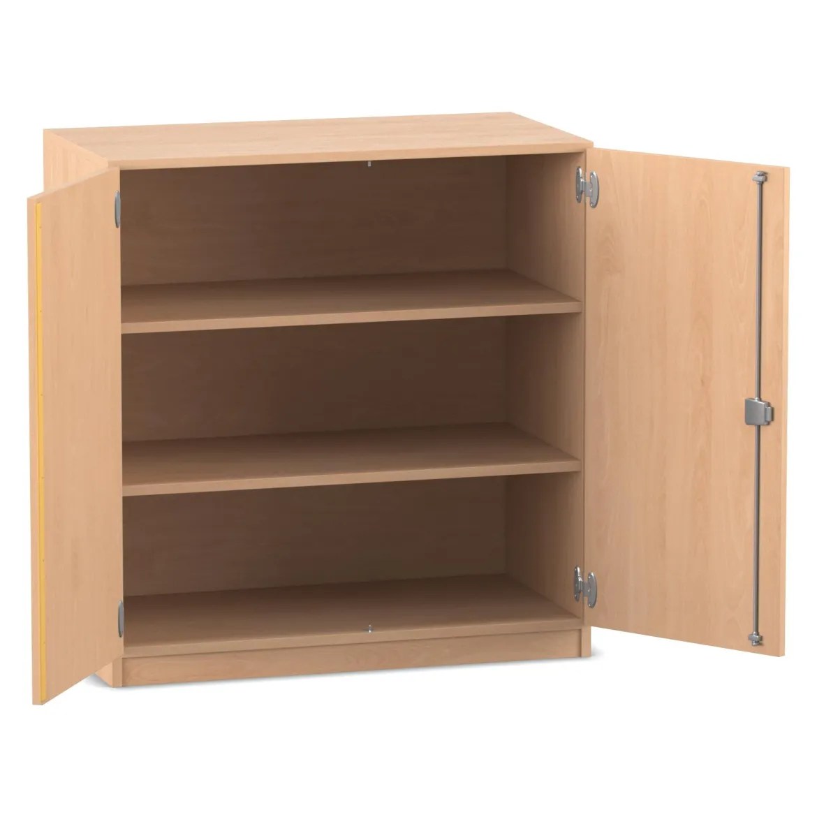 Flexeo Unterschrank, Buche hell, 3 Fächer, HxBxT: 99,1x94,4x40 cm, Bogengriff mit Schloss