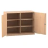 Flexeo Unterschrank Buche hell, Sockel, 6 Fächer, 99,1 x 126,4 x 60 cm, Bogengriff mit Schloss