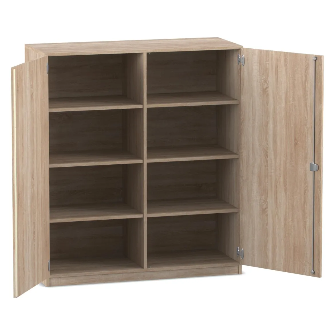 Flexeo® Unterschrank, Eiche natur, HxBxT: 143,9 x 126,4 cm x 60 cm, 3 Fachböden, Dreholive