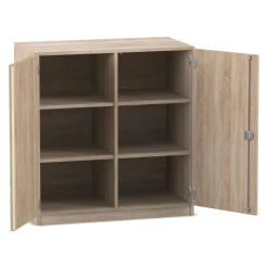 Flexeo Unterschrank, Eiche natur, HXBXT: 99,1x94,4x60 cm, 6 Fächer, Sockel, Dreholive