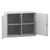 Flexeo® Unterschrank, grau, 99,1x126,4x60 cm, 4 Fächer, Schließart Schloss