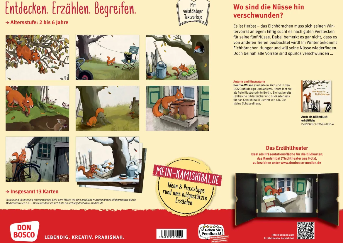 Fünf Nüsse für Eichhörnchen. Kamishibai Bildkartenset, 4-6 Jahre