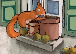 Fünf Nüsse für Eichhörnchen. Kamishibai Bildkartenset, 4-6 Jahre