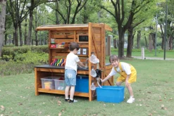 Forscherstation, für Wald und Garten, mit Wasserpumpe, aus Holz, Outdoor