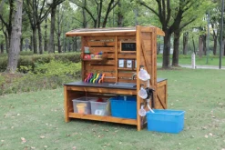 Forscherstation, für Wald und Garten, mit Wasserpumpe, aus Holz, Outdoor