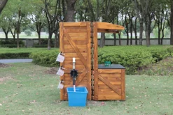 Forscherstation, für Wald und Garten, mit Wasserpumpe, aus Holz, Outdoor