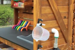 Forscherstation, für Wald und Garten, mit Wasserpumpe, aus Holz, Outdoor