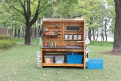 Forscherstation, für Wald und Garten, mit Wasserpumpe, aus Holz, Outdoor